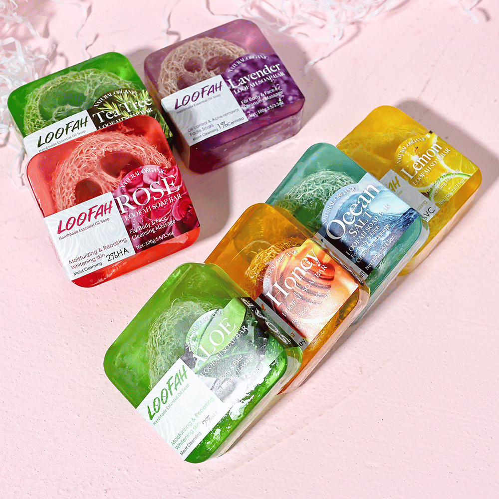 LUMEA GlowBar handgemachte Luxus-Seife – mit Kojisäure und natürlichem Luffa-Peeling, reinigt sanft, entfernt abgestorbene Hautzellen und sorgt für strahlend glatte Haut