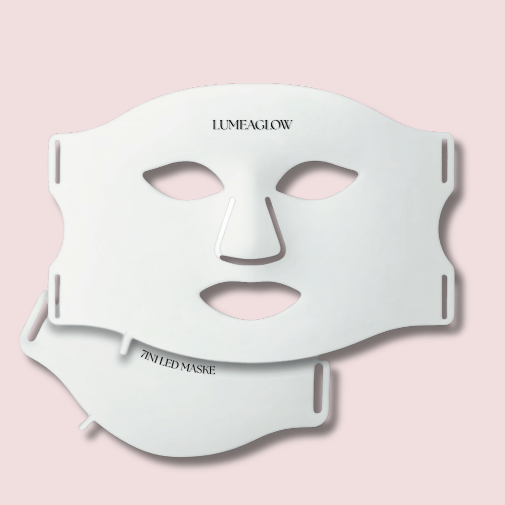 LumeaGlow 7 Farben LED Maske Weiß – Lichttherapie gegen Falten, Akne & Hautunreinheiten, inspiriert von NASA-Studien – Hautverjüngung & Glow für Zuhause – Lumeaskin.