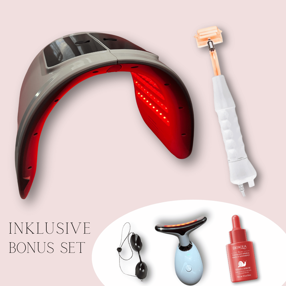 Premium Spa Set – 7in1 Gesichtsdampfer & Hochfrequenzstab mit LED-Maske, EMS Lifter & Gratis Bonus-Set für Anti-Aging & strahlende Haut