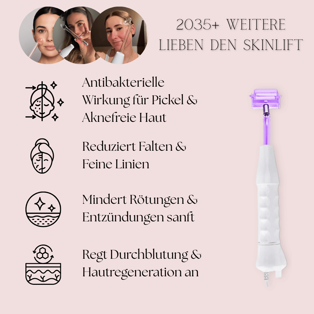 SkinLift Hochfrequenzstab – Antibakterielle Wirkung gegen Pickel, reduziert Falten & Linien, mindert Rötungen, fördert Durchblutung & Hautregeneration – beliebt bei über 2000 Anwendern.